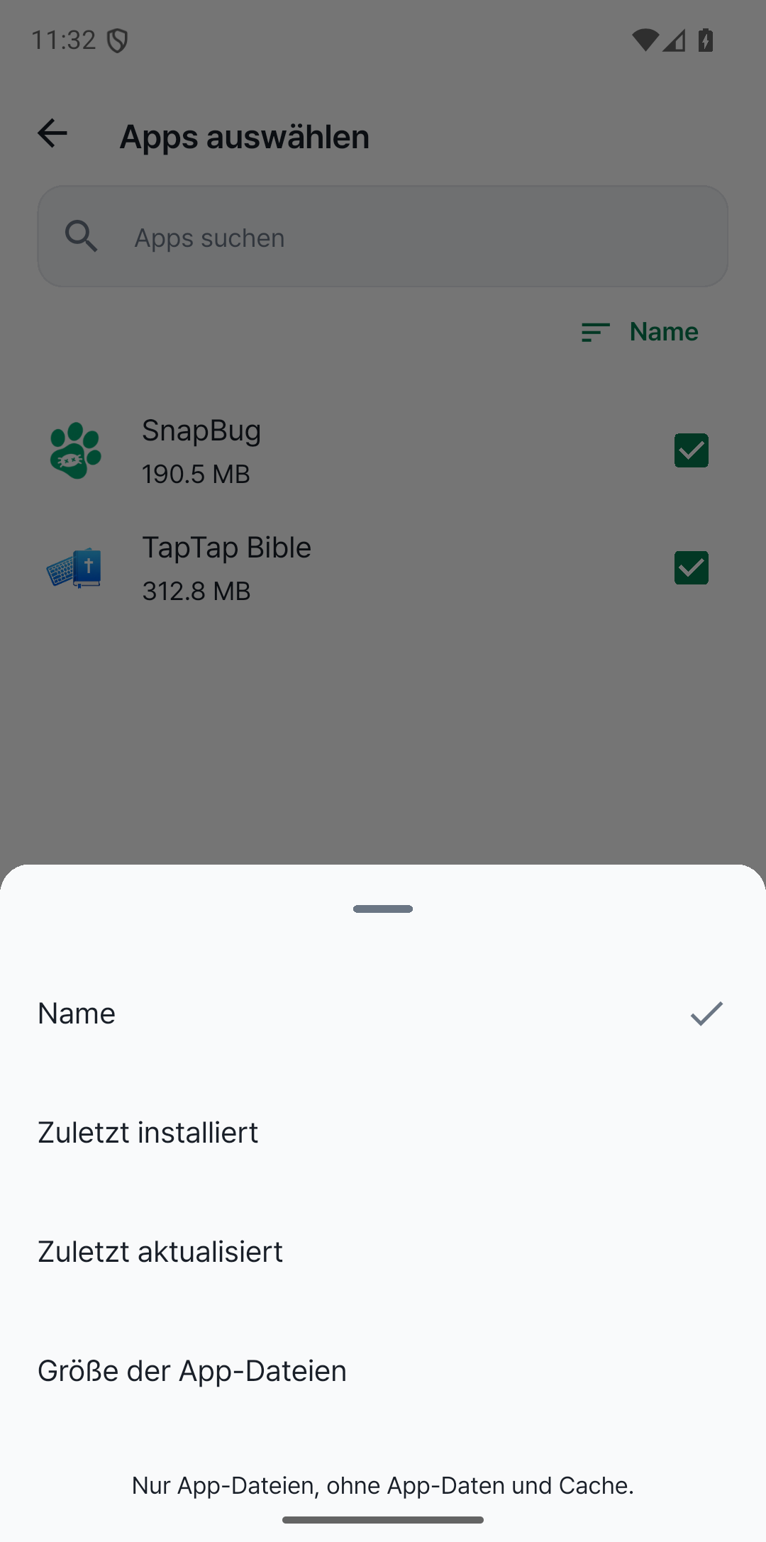 Finde deine Apps mit passender Sortierung